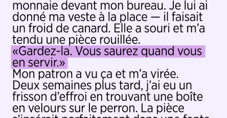 Jai donne ma veste a une sans abri deux semaines plus tard une boite en velours a change ma vie